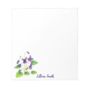 Watercolor Wild Violets Notepad