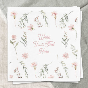 Watercolor Wildflower and greenery all-occasion Napkin