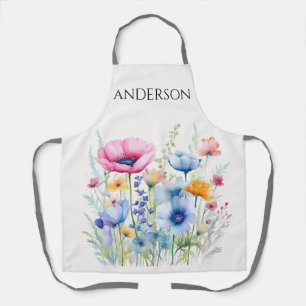 Watercolor Wildflower Apron