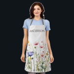 Watercolor Wildflower Apron<br><div class="desc">Beautiful Watercolor Wildflower Botanica</div>