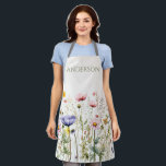 Watercolor Wildflower Apron<br><div class="desc">Beautiful Watercolor Wildflower Botanica</div>