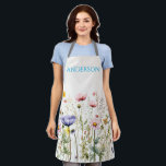 Watercolor Wildflower Apron<br><div class="desc">Beautiful Watercolor Wildflower Botanica</div>