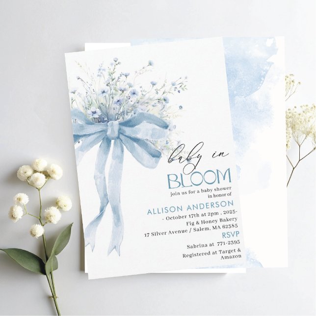 Watercolor Wildflower  Baby in Bloom Baby shower Invitation (Creator Uploaded)