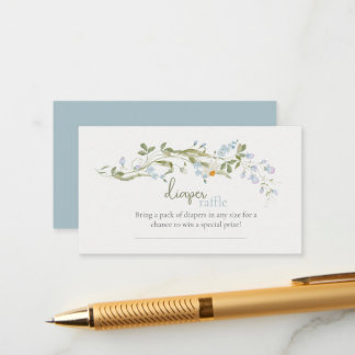 Watercolor Wildflower Baby Shower Diaper Raffle Enclosure Card
