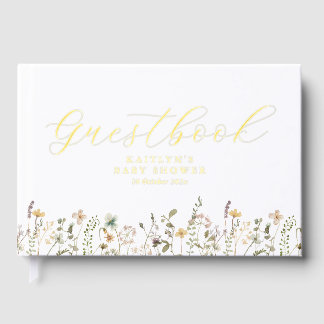Watercolor Wildflower Baby Shower Guest Book
