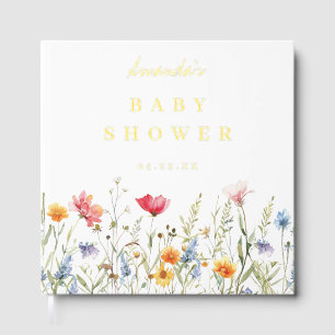 Watercolor Wildflower Baby Shower Guest Book