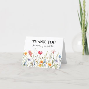 Watercolor Wildflower Baby Shower Thank You Card