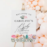Watercolor Wildflower Baby Shower Welcome Sign<br><div class="desc">Watercolor Wildflower Baby Shower Welcome Sign</div>