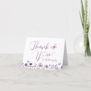 Watercolor Wildflower Birthday Party Thank You Card