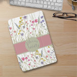Watercolor Wildflower Bloom Wildly iPad Mini Cover<br><div class="desc">A fun and cheerful watercolor wildflower floral design. This design is girly and features rose pink and sage colours along with the spring botanicals. The text is customizeable!</div>