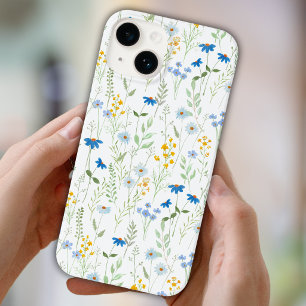 Watercolor Wildflower Blue Yellow Case-Mate iPhone 14 Case