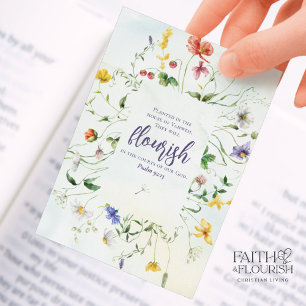 Watercolor Wildflower Bookmark Bible Scripture Advice Card
