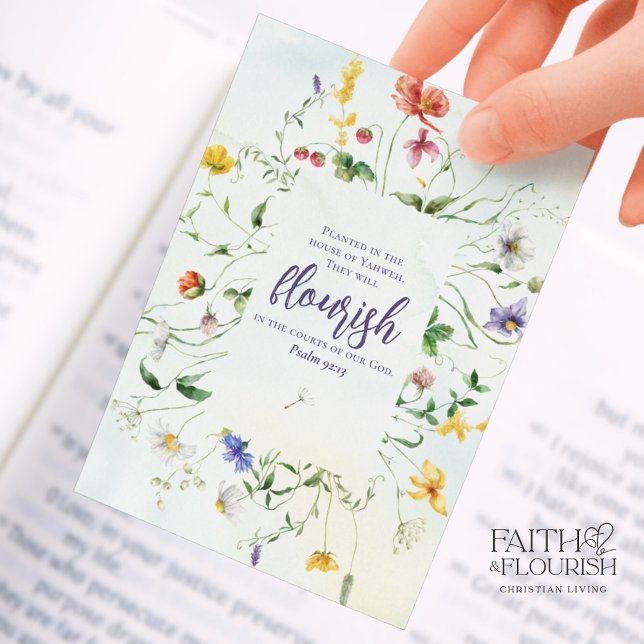 Watercolor Wildflower Bookmark Bible Scripture Advice Card (Creator Uploaded)