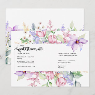 Watercolor Wildflower    Botanical Baby Shower Inv Invitation