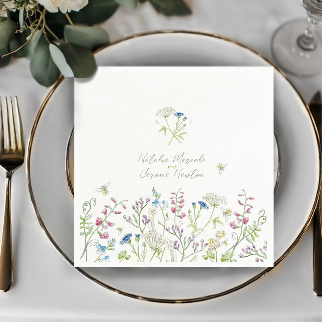 Watercolor Wildflower Botanical floral art Napkin (Creator Uploaded)