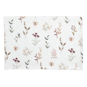 Watercolor Wildflower Botanical Floral Pillowcase