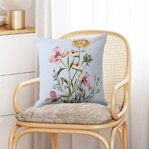 Watercolor Wildflower Bouquet #1 Cushion