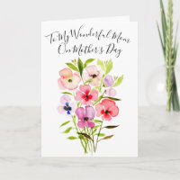 Watercolor Wildflower Bouquet w/Photo Mother's Day