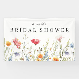 Watercolor Wildflower Bridal Shower Banner