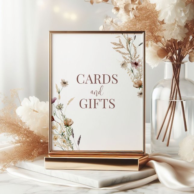 Watercolor Wildflower Bridal Shower Cards & Gifts Poster (Creator Uploaded)