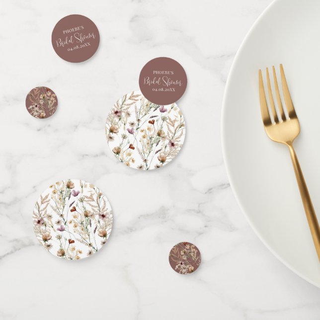 Watercolor Wildflower Bridal Shower Confetti (Group)