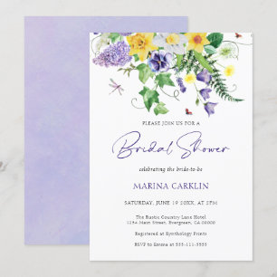Watercolor Wildflower Bridal Shower Invitation