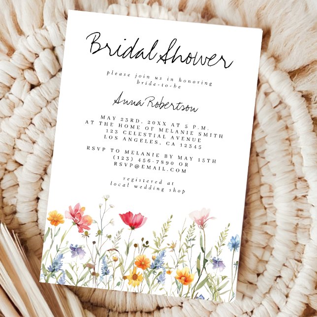Watercolor Wildflower Bridal Shower Invitation (Creator Uploaded)