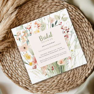 Watercolor Wildflower Bridal Shower Invitation