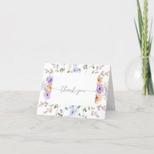 Watercolor Wildflower Bridal Shower Thank You Card