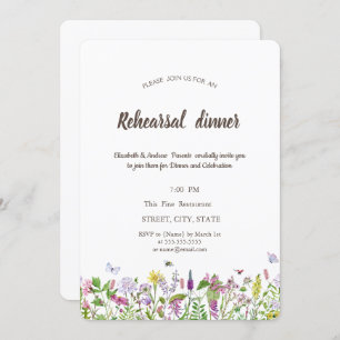 Watercolor Wildflower Butterflies Invitation