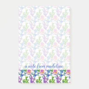 Watercolor Wildflower Cactus Pattern Post-it Notes