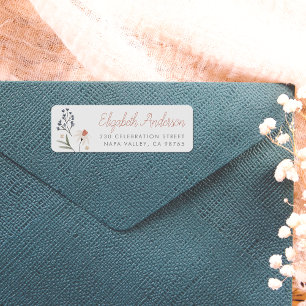 Watercolor Wildflower Calligraphy Return Address Label