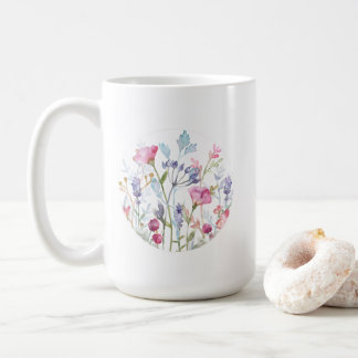 Watercolor Wildflower Circle Floral Mug