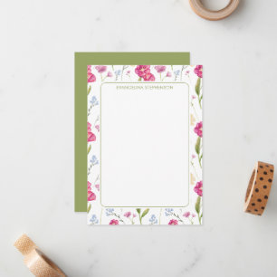 Watercolor Wildflower Elegant Personalised Floral Card