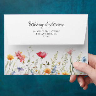 Watercolor Wildflower Envelope