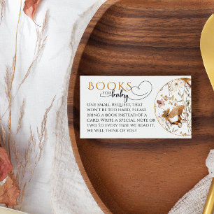 Watercolor Wildflower Fall Baby Shower books Enclosure Card