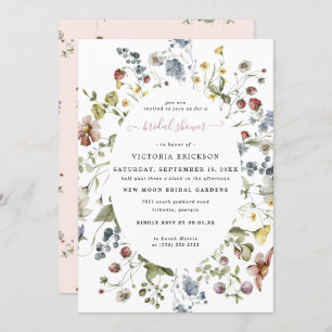 Watercolor Wildflower   Floral Bridal Shower  Invitation