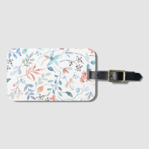 Watercolor Wildflower Floral Luggage Tag