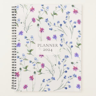 Watercolor Wildflower Floral Pattern Planner