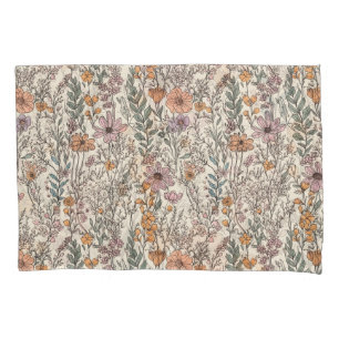 Watercolor Wildflower Floral Pillowcase