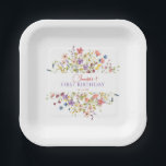 Watercolor Wildflower Girl 1st Birthday Paper Plate<br><div class="desc">Serve your birthday treats on a bed of blooming beauty with our "Our Little Wildflower" Paper Plates. These premium disposable plates feature a stunning hand-painted watercolor meadow design,  bursting with vibrant wildflowers,  delicate butterflies,  and whimsical dragonflies.</div>