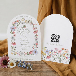 Watercolor Wildflower Graduation Garden Party Invitation