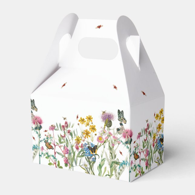 Watercolor Wildflower Insects Floral Spring Garden Favour Box (Front Side)