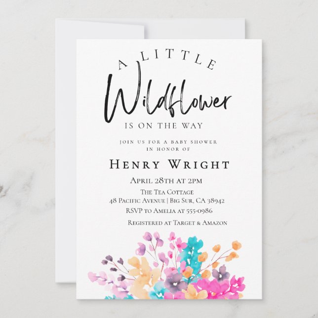 Watercolor Wildflower Invitation (Front)