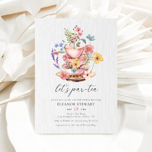 Watercolor Wildflower Lets Partea Bridal Shower Invitation
