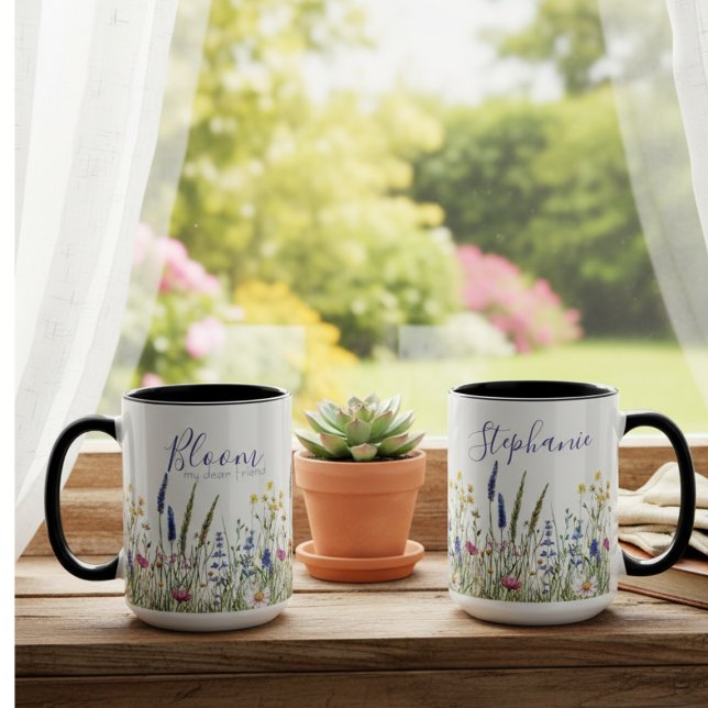 Watercolor Wildflower Meadow "Bloom" Mug (Watercolor Wildflower Meadow "Bloom" Mug)