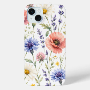 Watercolor Wildflower Meadow Floral iPhone 15 Mini Case