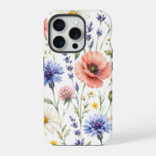 Watercolor Wildflower Meadow Floral iPhone 15 Pro Case
