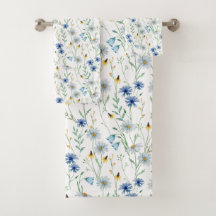 Watercolor Wildflower Meadow Floral Pattern 
