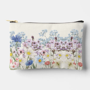 Watercolor Wildflower Meadow Floral Pouch